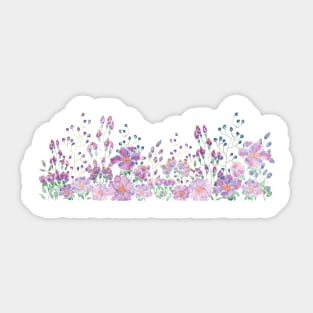 Purple Watercolor flowers Sticker